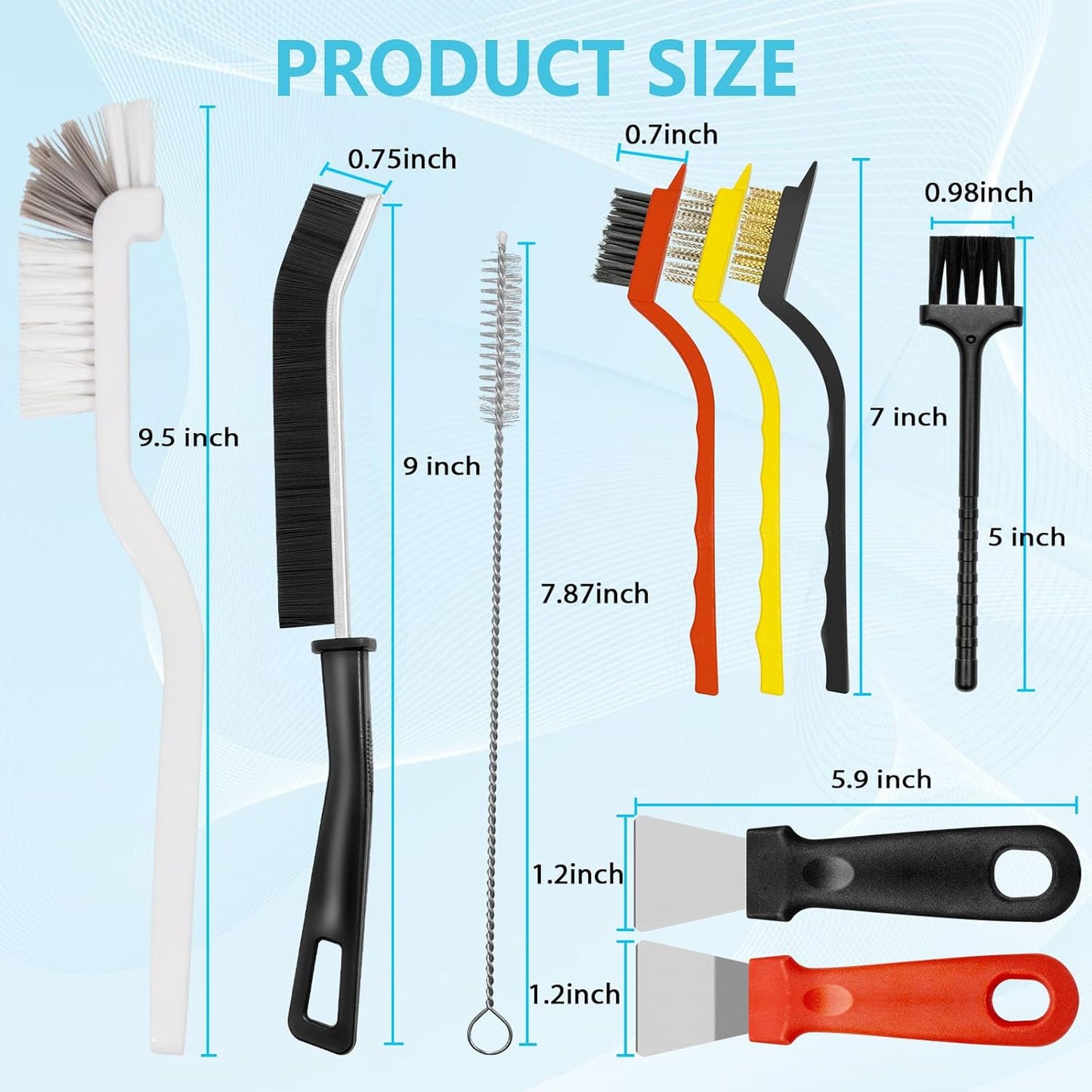 15PCS Cleaning Brush Cleaning Supplies, Hard Bristle Crevice Cleaning Brush Grout Brush for Bathroom, Kitchen, Window Sill, Tile Corners & Household Deep Cleaning
