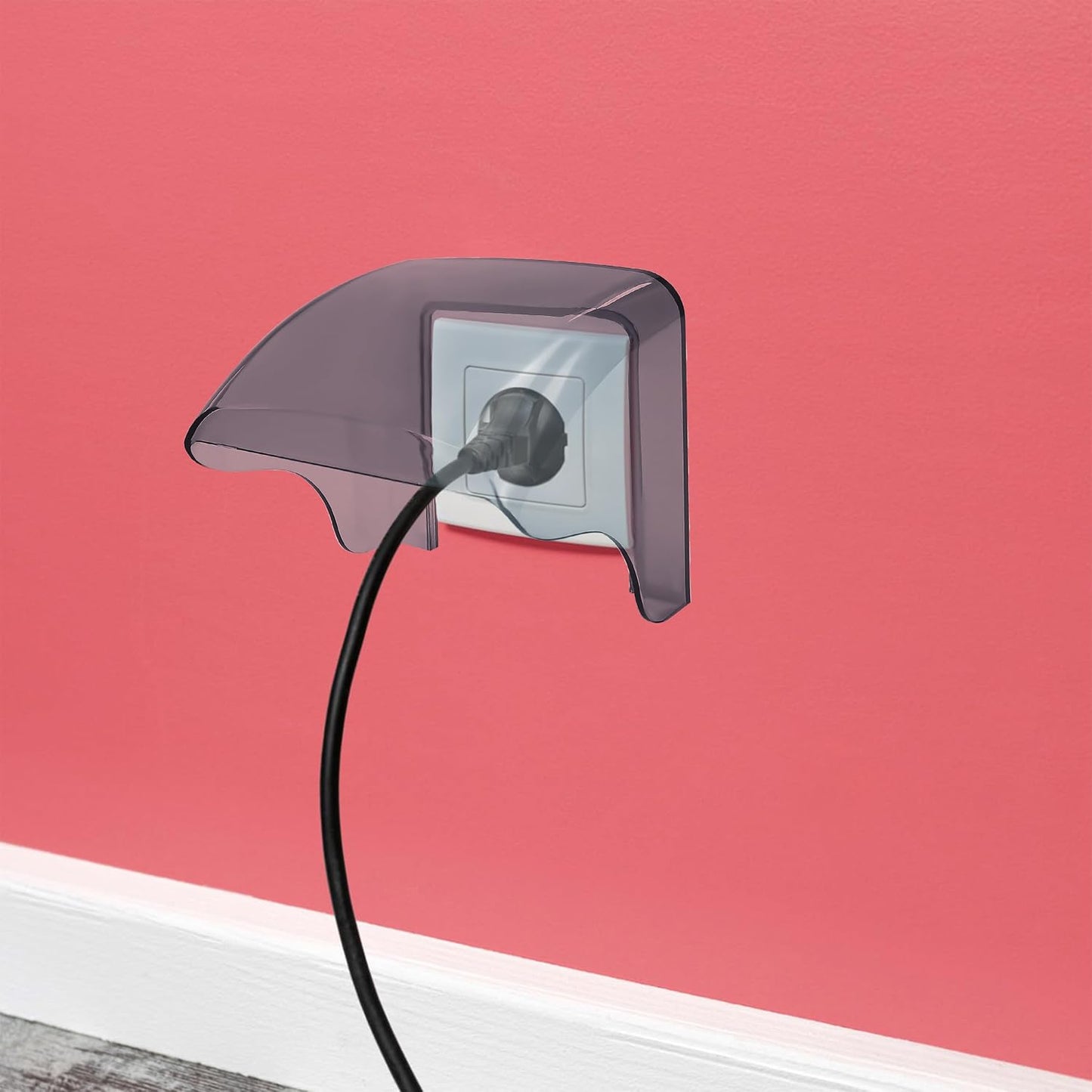 Outdoor Waterproof Outlet Cover, 2.67" x 3.25" Small Socket Protector– Self Adhesive Wall Plate Cover for Single-Gang Electrical Outlets, for Duplex Receptacle (NEMA 5-15R) (Not for Oversized Plugs)