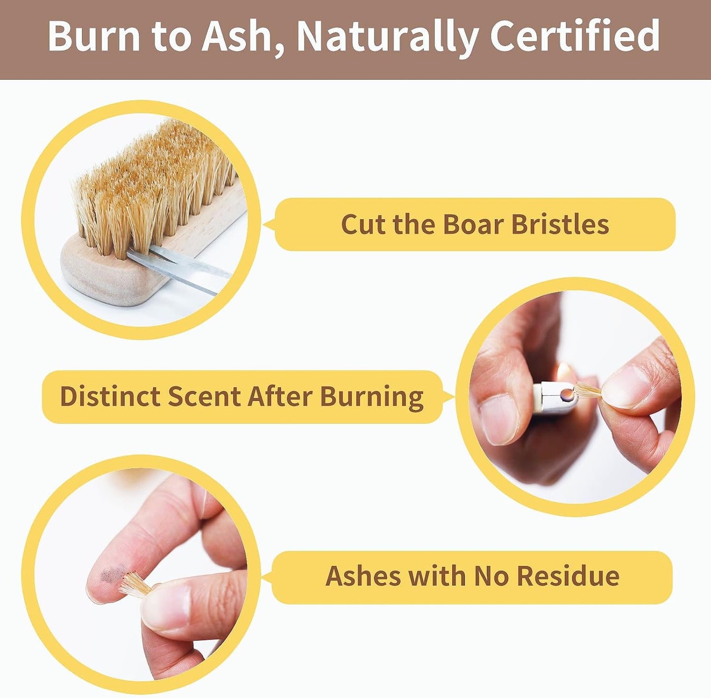 Wood Laundry Stain Brush with Boar Bristle, Tough Stain Remover for Delicate Fabric, Cotton, Linens, and Shoes, Laundry Scrub Brush for Fresh and Clean Fabric