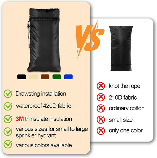 XXL Outdoor Faucet Covers for Winter, 3M Thinsulate Insulation Faucet Freeze Protector, 25”H x 13”W for Garden Lawn Faucets & Yard Hydrant, Waterproof Insulated Spigot Cover Faucet Sock – Black