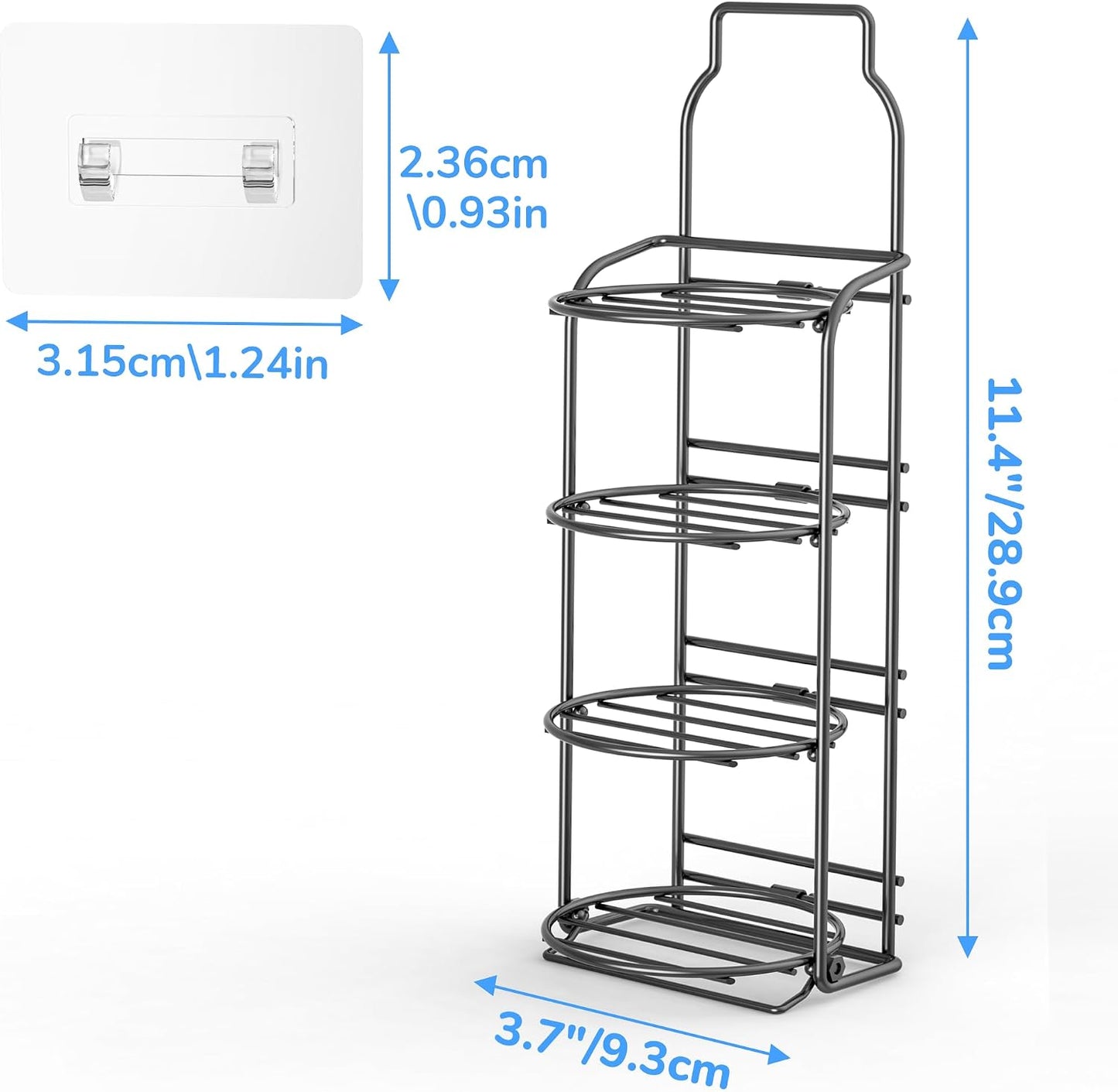 galasily 3-Tier Shower Soap Shampoo Bar Holder, Self Adhesive&Freestanding Draining Soap Caddy for Bathroom Wall Accesories, Apartment Essentials Decor…