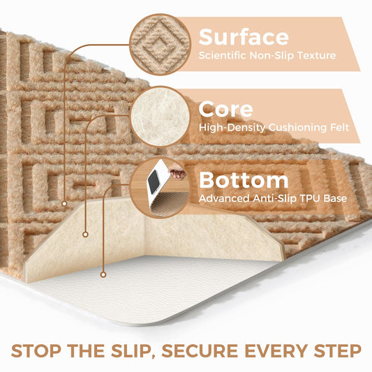 BAGAIL 15 Pack Non-Slip Stair Treads for Wooden Steps, 8"x30" Peel and Stick Carpet Stair Runners, Machine Washable Indoor Step Covers with No-Residue Adhesive for Dogs, Kids & Elderly - Bluish Grey