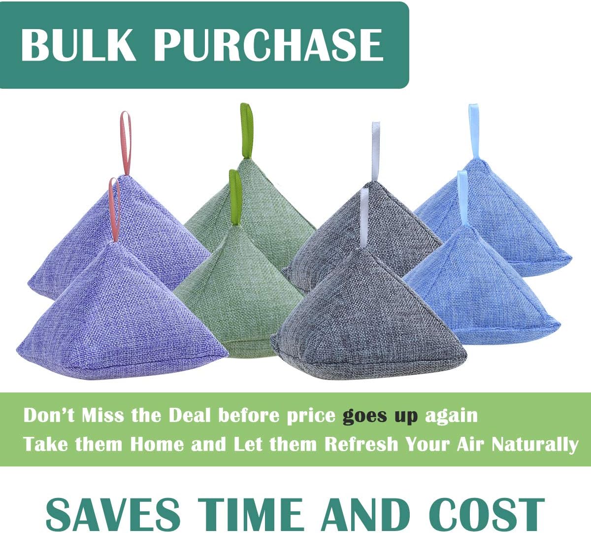 8 Pack Charcoal Bags Nature Fresh Activated Charcoal Odor Absorber Eliminator (8 x 200g)