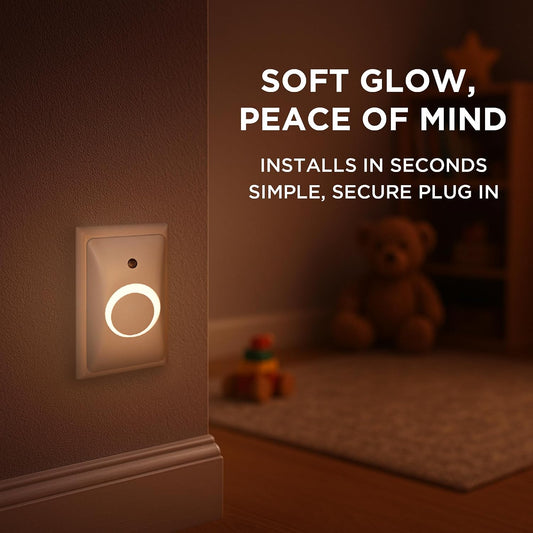 GlowGuard Childproof Outlet Covers & Night Light (1-Pack) | Secure & Tamper Resistant | Childproof, Babyproof, Toddler Proof, Child Safety Socket Cover | Light Sensor or Manual Toggle | Patent Pending