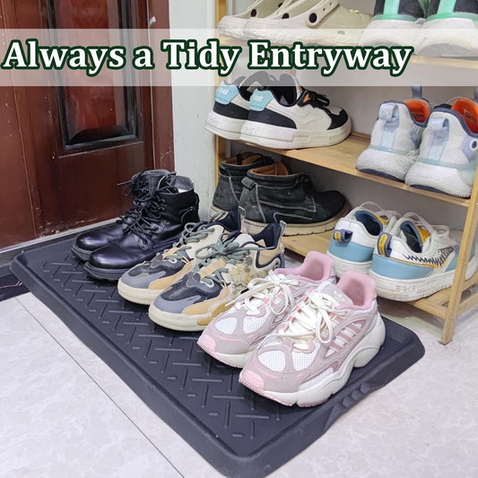Rubber Boot Tray Shoes Tray for Entryway Multipurpose Boot Mat Trays with Raised Edge Indoor Outdoor Boots Mat for Shoes 27.5x16 Inches