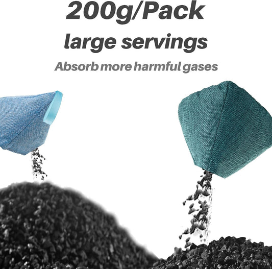 Charcoal Bags Odor Absorber (10x100g+4x200g) Activated Bamboo Charcoal Air Purifying Bags Charcoal Odor Eliminating Bags for Home & Car Shoes, Closet, Pet -14 PACK