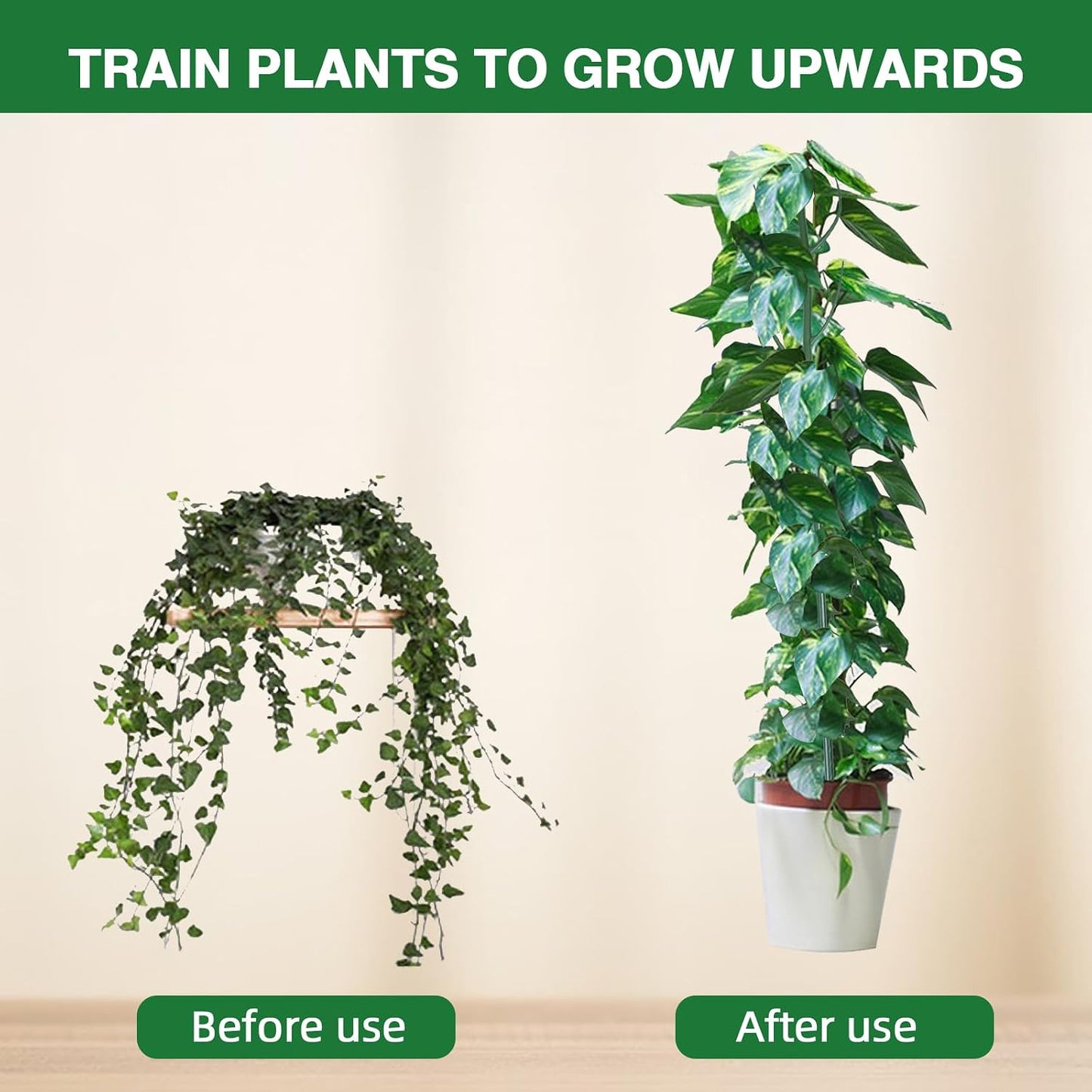 6-Pack Twig Plant Support Stakes Set with Blending Design, 28.8-Inch Towers for Indoor/Outdoor Plants