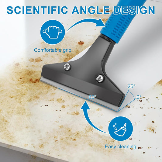 Razor Blade Scraper Tool with 15pcs Extra Blades, Multi-Surface Glass Stove Top Scraper for Paint, Window, Old Label, Decal Sticker, Ceramic Cooktops, Ovens