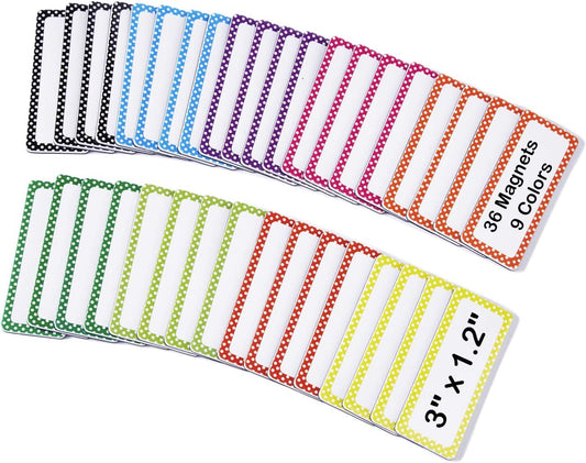 36 pcs Magnetic Name Tags Plates, Office & School Supplies, Magnetic Dry Erase Labels for White Board & Refrigerator