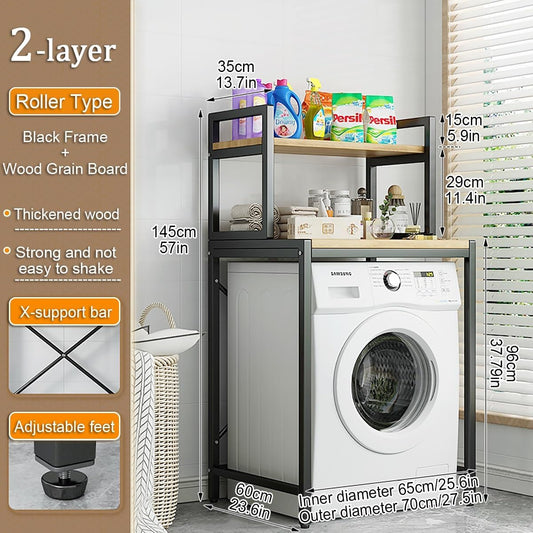 Over The Washer & Dryer Storage Shelves, 3-Tier Laundry Organization Shelf, Over Washer & Dryer Storage, Laundry Room Organization Over The Washing Machine Rack(Black)