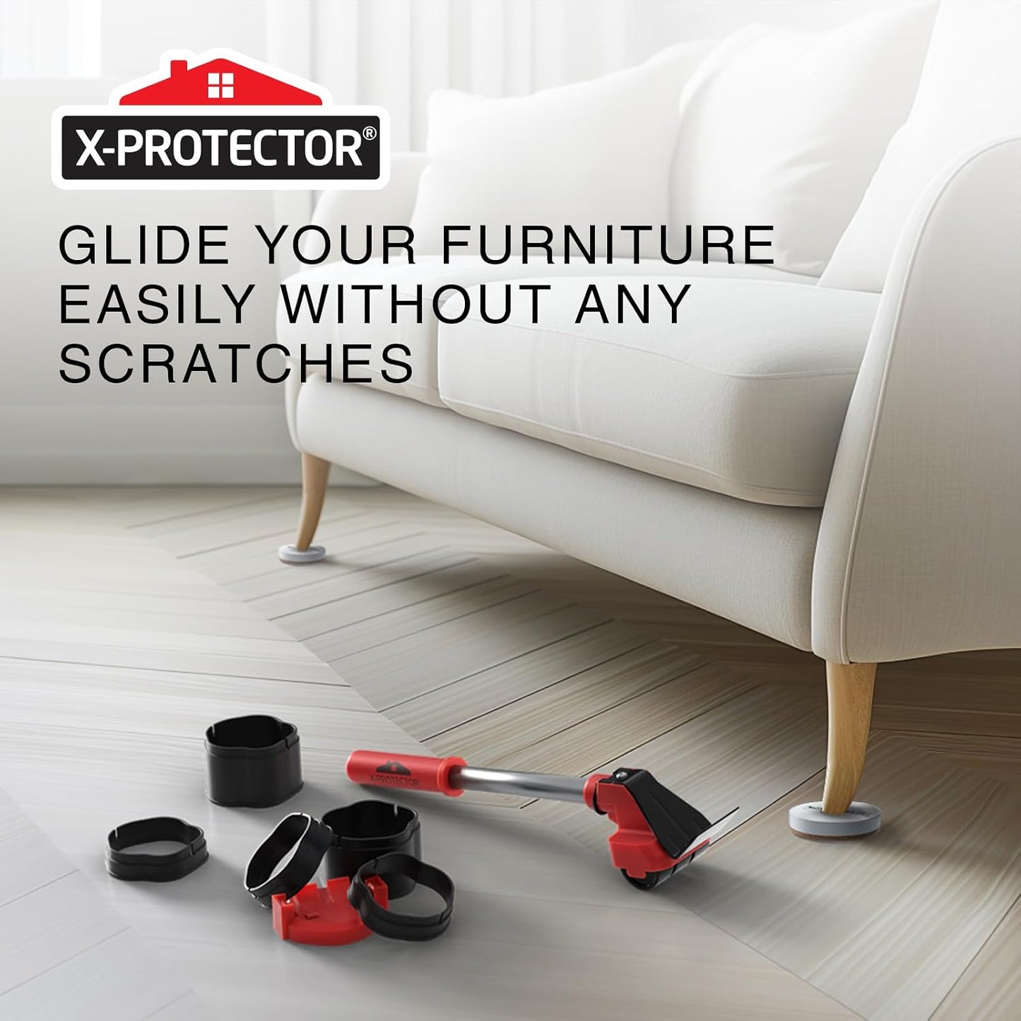 X-Protector Felt Furniture Sliders for Hardwood Floors 24 PCS 1” - Self-Adhesive Furniture Slider - Heavy-Duty Furniture Movers for Hard Surfaces - Felt Sliders - Move Your Furniture Easily!