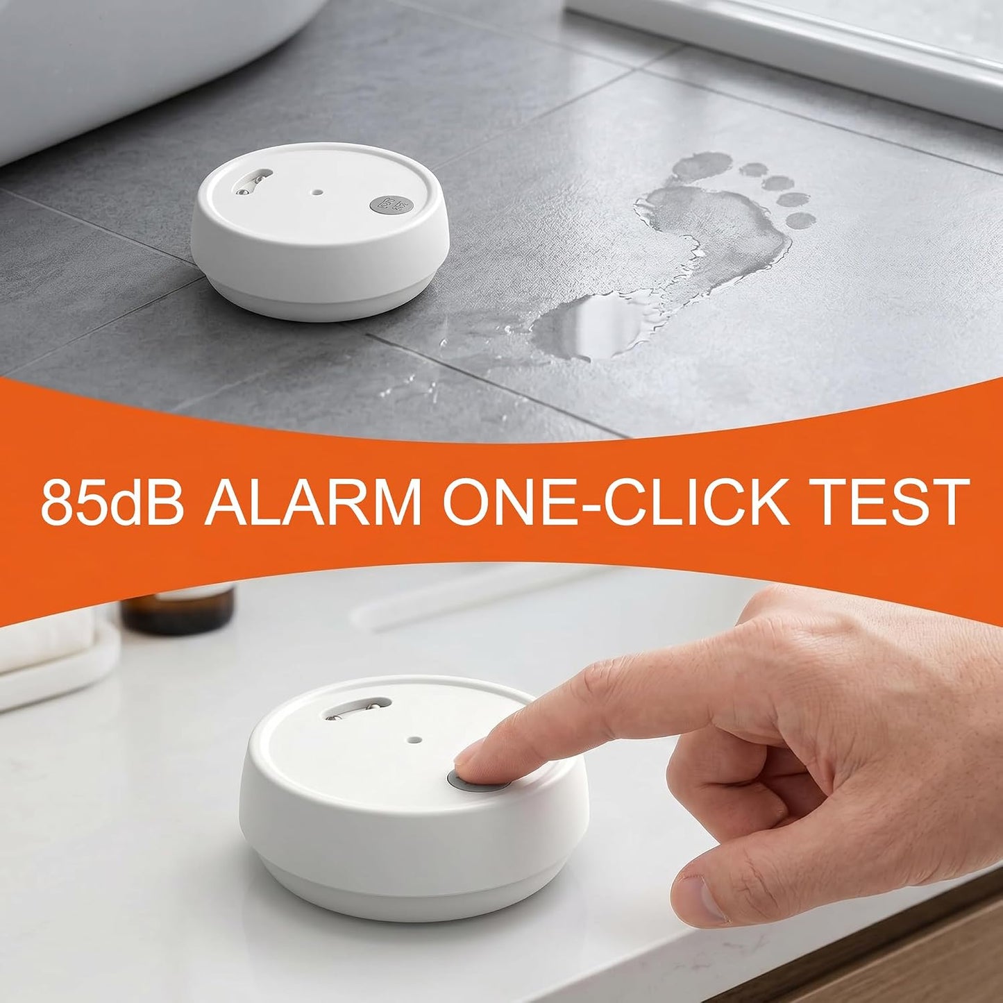 Water Leak Detector, Loud Siren Drip Alarm Sensor for Home, Basement, Bathroom, Under Sink, Laundry 1PC