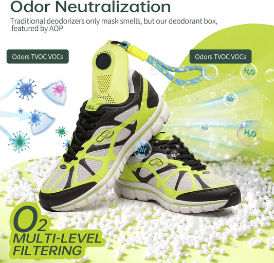 Effective Shoe Odor Absorber, 2 Pack Natural Shoe Odor Eliminator, Last 3 Years, Sneaker Deodorizer Absorbers for Clean Footwear, Chemical-Free Shoe Odor Remover-More Effective Than Baking Soda