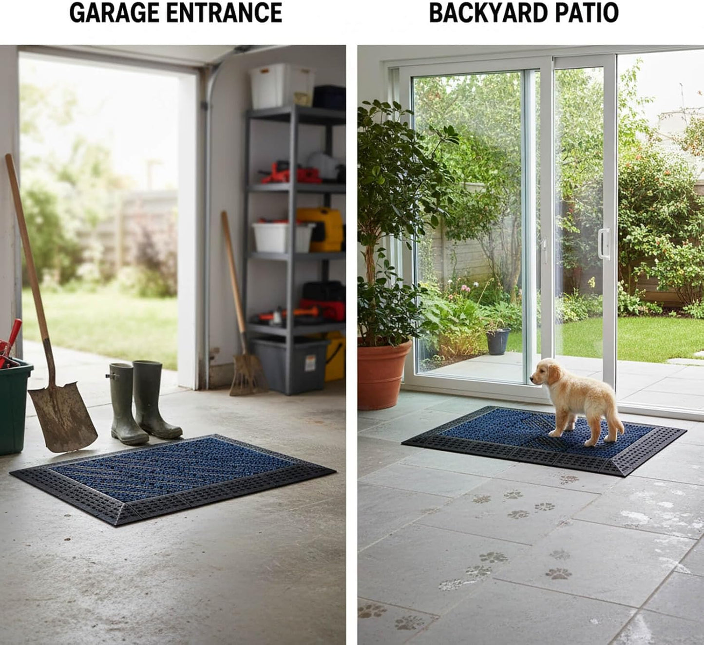 Heavy Duty Boot Scraper Doormat, 1.37" Extra Thick Outdoor Entrance Mat with Stiff Nylon Bristles, All-Weather Waterproof Mud Scrubber, 29.5" x 17.5"