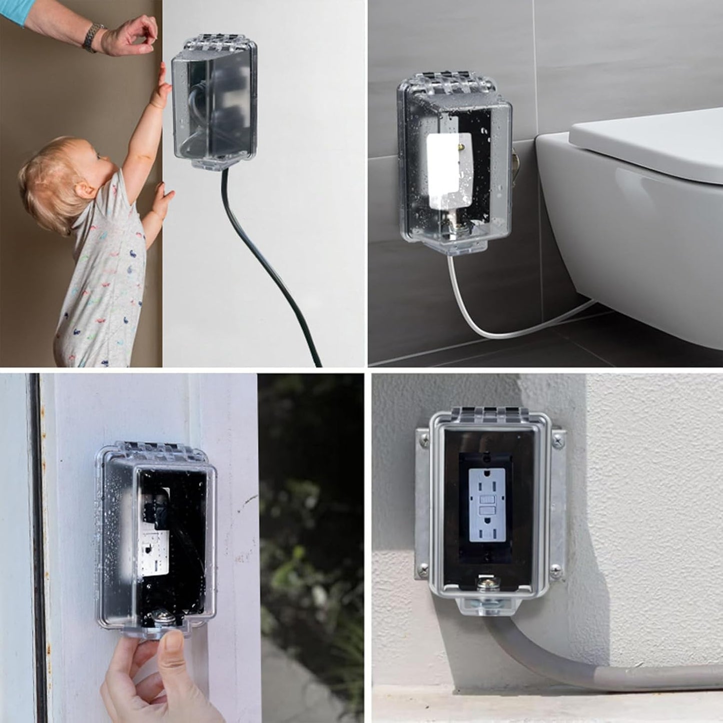 Outdoor Outlet Cover,Standard Single Gang Outlet Cover Weatherproof Enclosure,Rated for Wet Locations, Outdoor Electrical Box Waterproof Plug Covers, 2 pack