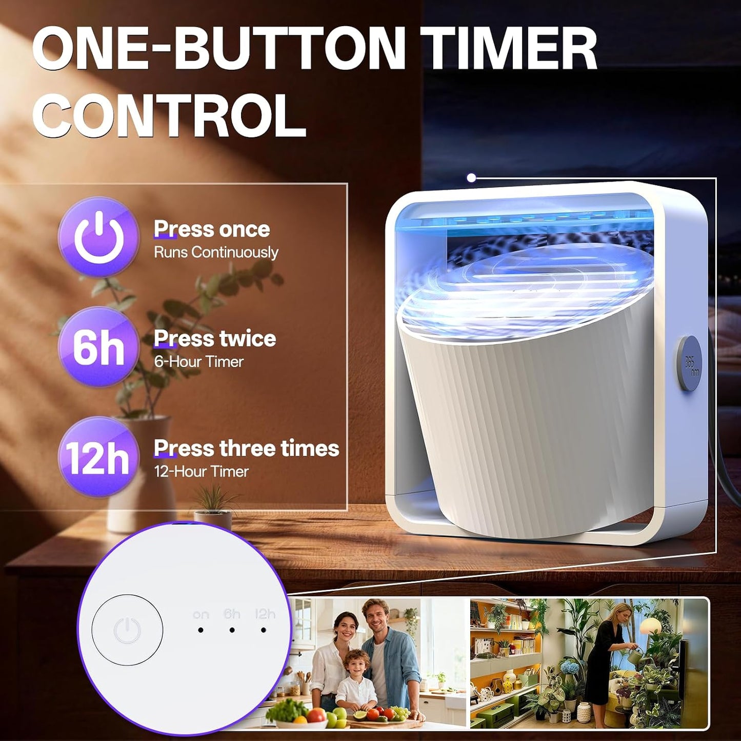 Fruit Fly Traps for Indoors, Gnat and Insects Catcher for House with UV Light, Fan Suction, Ideal for Garage, Kitchen, Patio, Plant Pots, Bedroom, 5 Sticky Pads Included, USB-C Powered