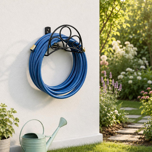 Metal Garden Hose Holder Wall Mounted Water White Hose Holder for Water Hose Extension Cords