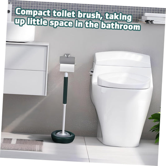 HEALLILY 1set Silicone Toilet Bowl Brush with Holder Effortless Cleaning Tool for Bathroom Quick Drying Design with Drainage and Resilient Cleaning Accessory for Toilet Maintenance