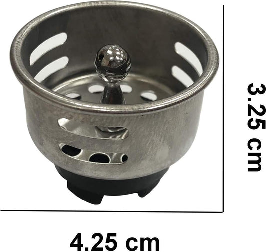 Stainless Steel Junior Duo Strainer Replacement Basket/Stopper for Bar and Prep Sinks Drains 6 Pack