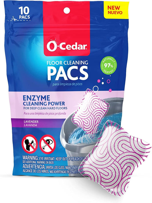 O-Cedar EasyWring RinseClean Microfiber Spin Mop & Bucket Floor Cleaning System with 1 Extra Refill with Lavender Pac (Variety Pack)