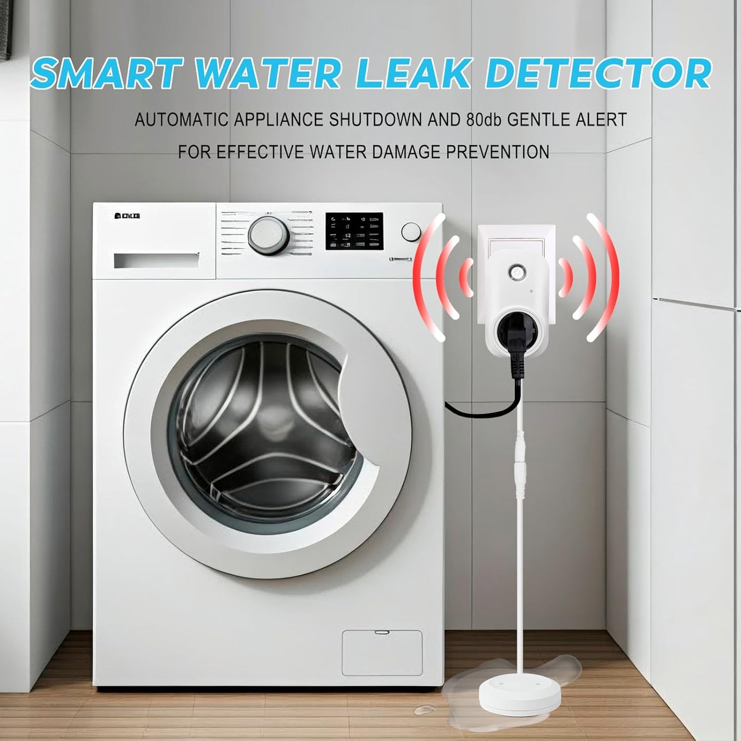 Smart Overflow Detection Sensor | Water Overflow Alarm with Real-Time Alerts for Home, Office & Basement Protection