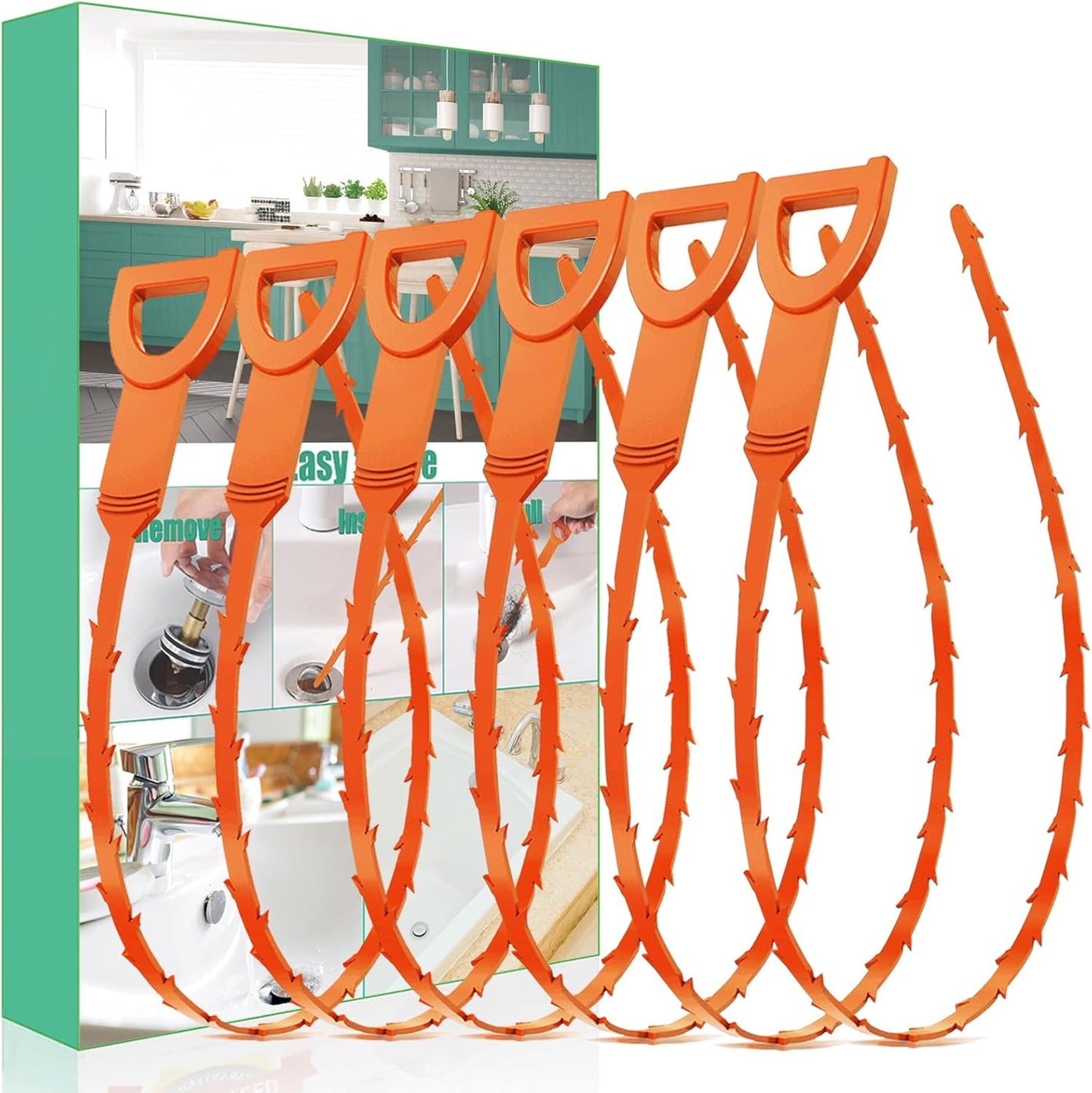 Drain Snake Hair Drain Clog Remover - 3 Pack Shower Snake Sink Unclogger Tool with Exquisite Packaging
