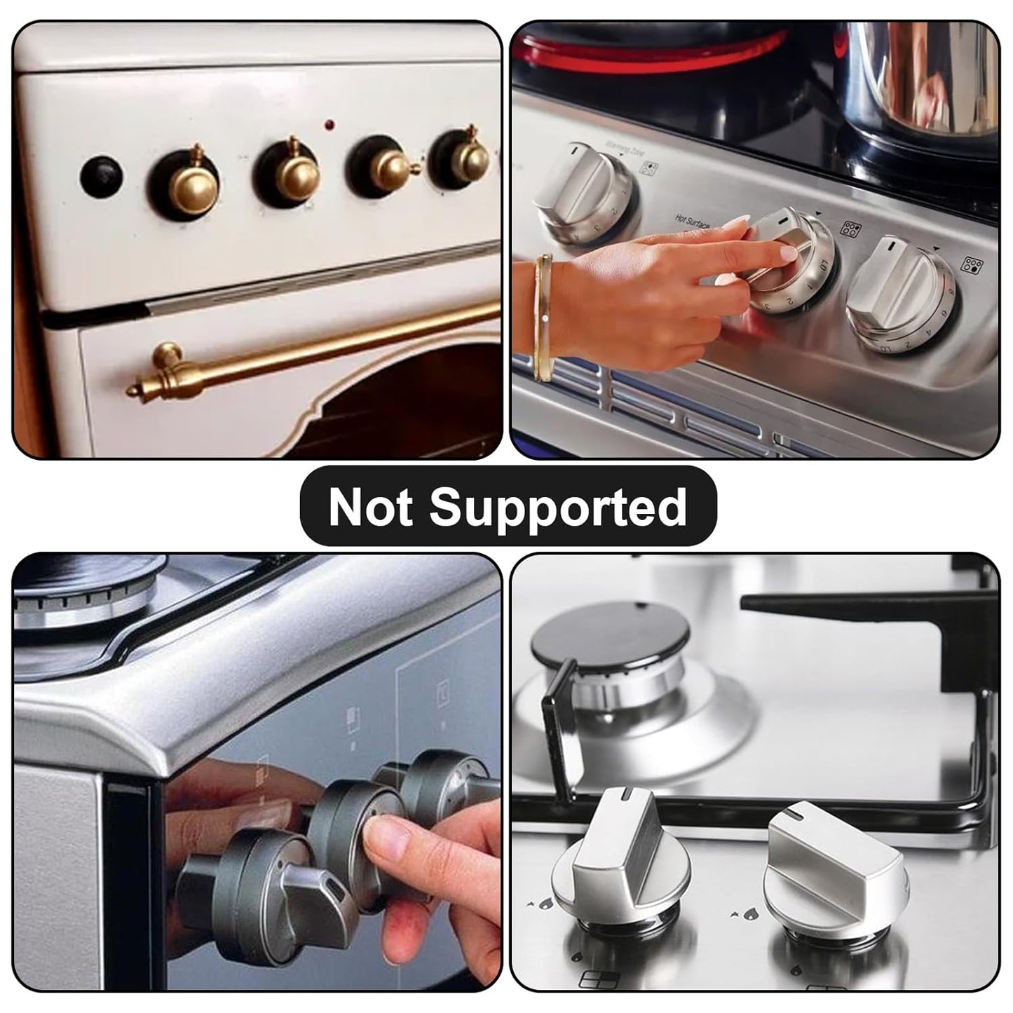 8p Pack Child Proof Stove Knob Safety Covers, Gas Oven Knob Protectors, Heat Resistant Universal Size Stove Guards for Kids and Pets