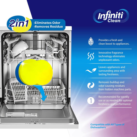 Washing Machine & Dishwasher Cleaner Tablets Bundle - 48 Pack Deep Cleaning Deodorizing Tablets - Septic Safe Limescale Remover for Top/Front Load Washers & All Dishwasher Models - HE Compatible 1 Yea