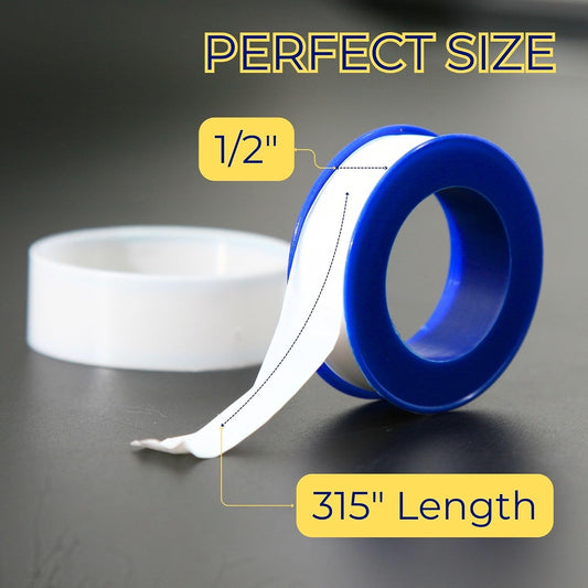 Ganador 1/2in(W) x 315in(L) Thread Tape 4 Rolls, Thread Sealant PTFE Teflon Plumbers Tape for Pool and Spa Fittings, Pipe Sealing and General Plumbing