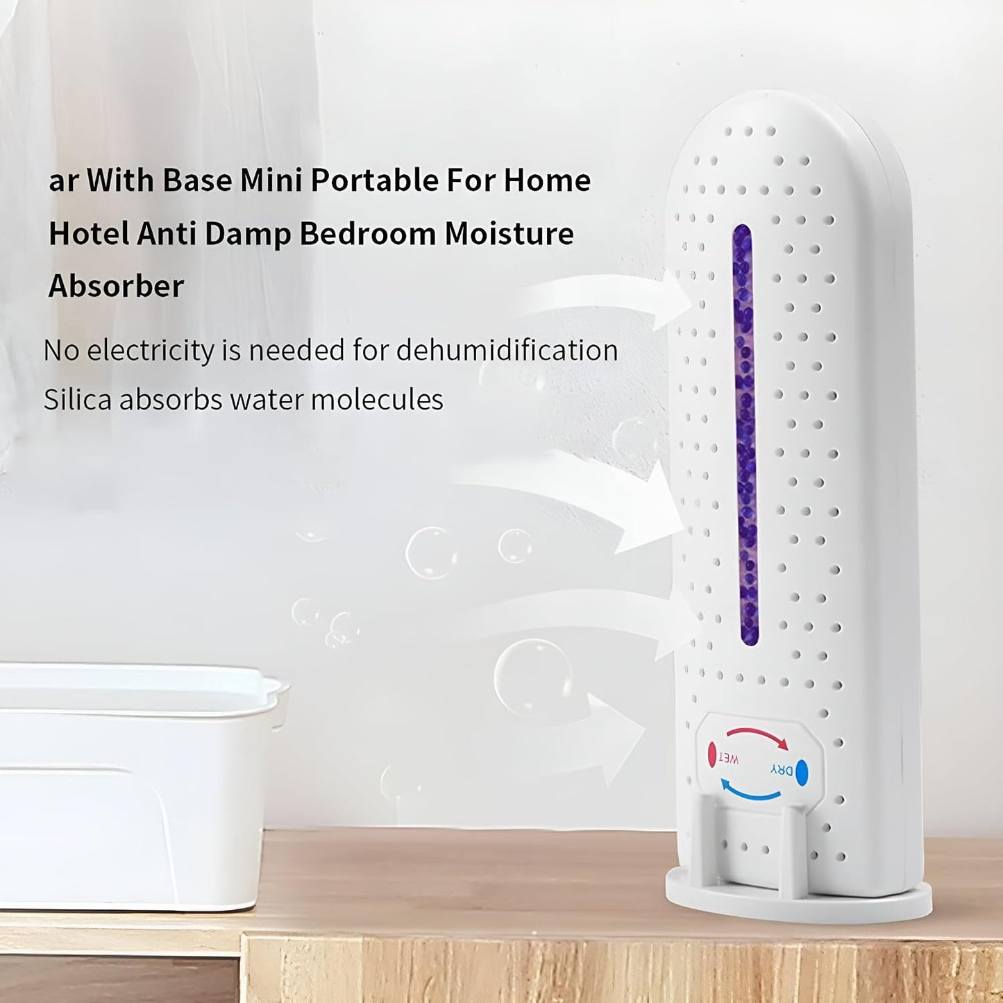 2026 NEW Mini Dehumidifier Rechargeable Cordless Renewable Moisture Absorber for Bathroom