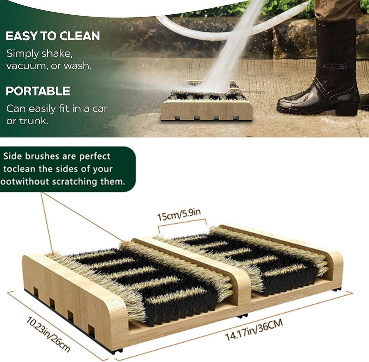 Sole Cleaning Brush: Outdoor Shoe Brush and Mud Scraper Mat for Entryways, Gardens, and Farms. Designed for All-Weather Mud and Snows Removal, Slip Prevention, and Shoe Cleaning