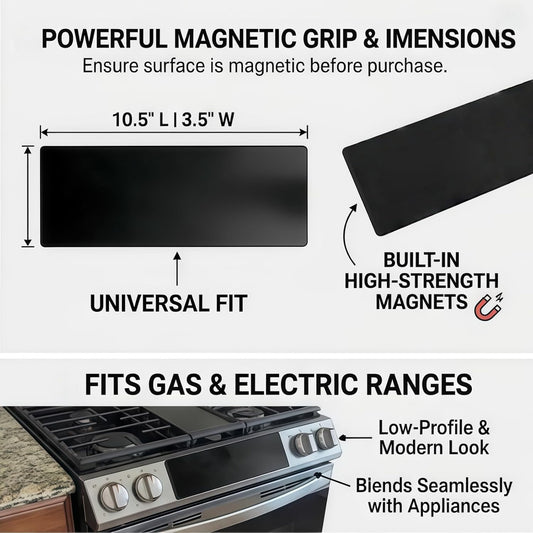 Magnetic Stove Safety Cover, Universal 10.5" Stove Knob Safety Covers for Child & Senior Safety, Guard for Gas & Electric Range Control Panels