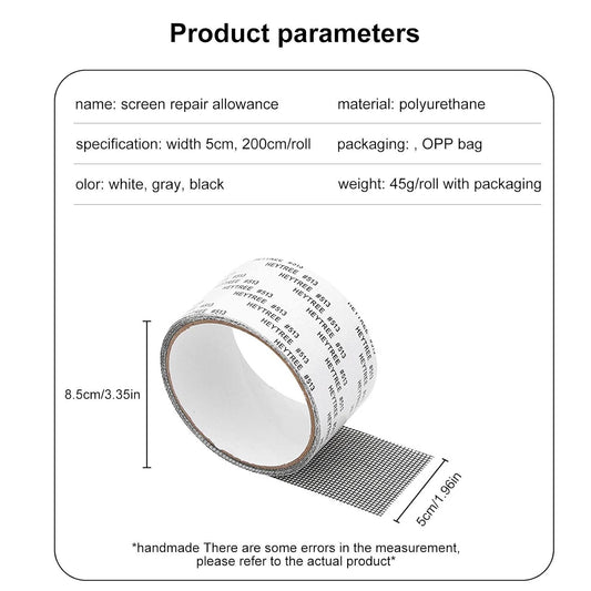 Screen Repair Tape, Screen Door Repair Patch, Waterproof Window Screen Repair Tape, Strong Adhesive Screen Repair Tape, Screen Tape Mesh Repair for Screen Door Holes Tears Instantly, Gray