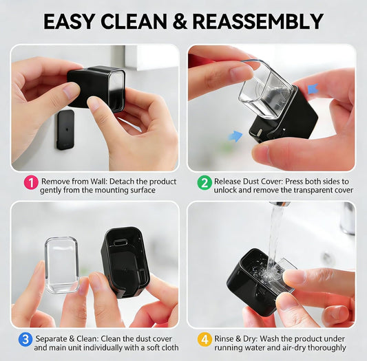 2-Pack Wall-Mounted Single Slot Toothbrush Holder with Cover, Shower & Travel Toothbrush Storage Organizer for Bathroom
