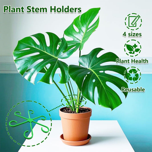 8PCS Climbing Plant Stem Supports 4 Sizes, Reusable Plastic Stakes Indoor/Outdoor Garden Flower Growth Accessories Stem Holder for Thriving Plant Growth