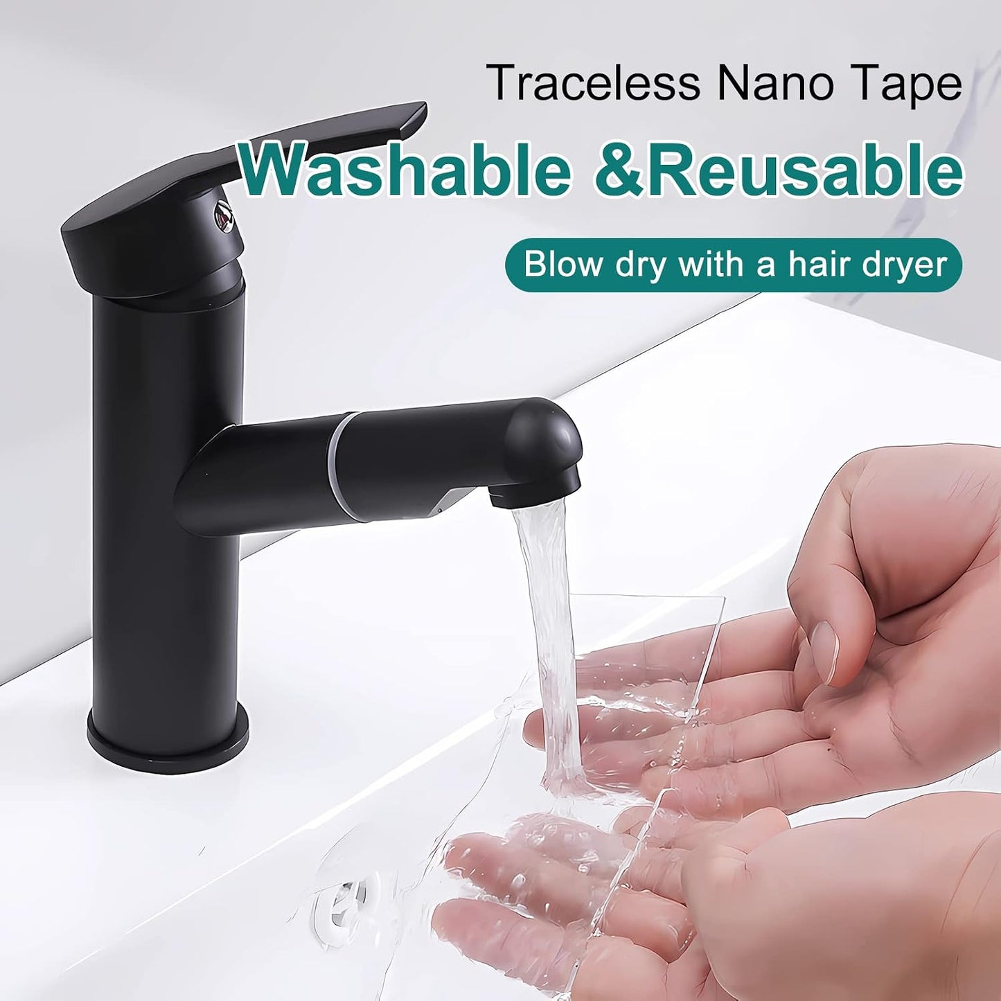 Nano Double Sided Tape Heavy Duty - 2 Inch x 10 Ft | Clear Removable Nano Tape, Acrylic Double Sided Tape, Multipurpose Mounting Adhesive Tape, Reusable Washable Sticky Tape