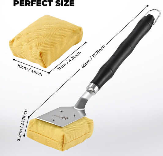Grill Brush Bristle Free for Outdoor Grill, Steam BBQ Grill Cleaner Brush with Scraper, 1 Replaceable Cleaning Head, Grilling Accessories for Cast Iron, Stainless-Steel Grates, Porcelain