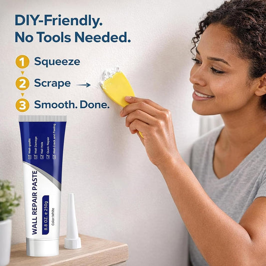 Efficient Drywall Repair Kit with Scraper, 2026 Upgrade Quick Drying Wall Mending Agent for Holes & Cracks, Multi-Functional Drywall Patch Paste Repair Kit for DIY Home Fix