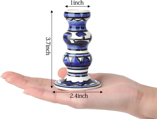 Vixdonos Painted Ceramic Vase Colorful Bud Vase Set of 3 Small Flower Vase Rustic Mini Vases in Bulk for Home Decor, Wedding and Dinner Party(Green)