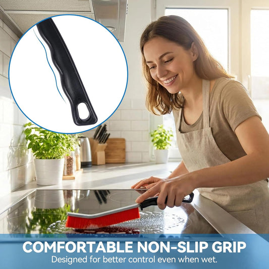 5 Pack Crevice Cleaning Brush, Hard Bristle Gap Cleaner for Home | Ultra-thin hard bristle brush cleans grout, window tracks, sinks and tight gaps with a non-slip handle