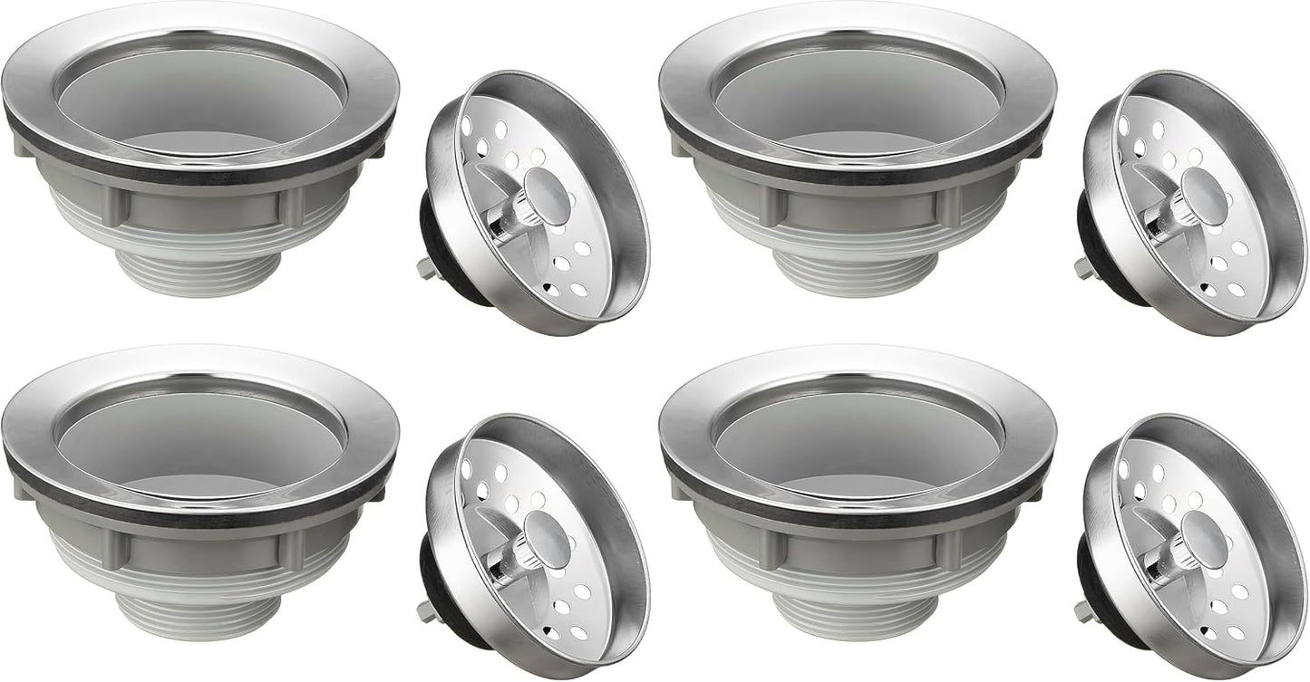 Pacific Bay Sink Strainer with Stainless Steel Basket, 3.5 inch Drain | Sink strainer with a removable stainless-steel basket. Stops clogs, resists rust. Fits standard 3.5-inch drains.
