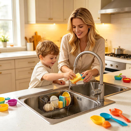 Sink Sponge Holder with Suction Cups Storage Rack with Suction Cups | Kitchen Sponge Holder for Dish Brush Soap Cleaning Tool Bathroom Shower Wall