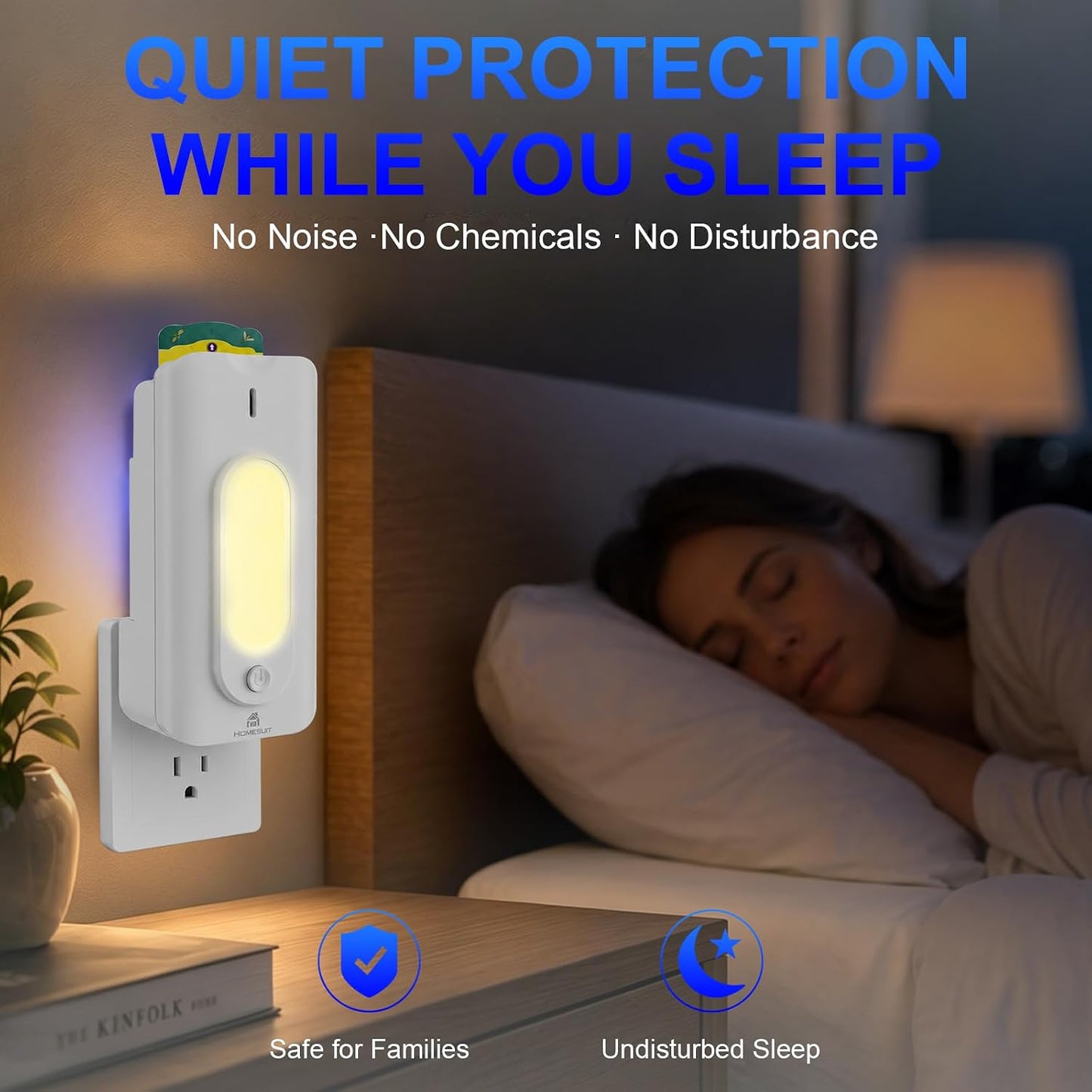 Homesuit Plug-in Fly Trap Indoor, 5W UV & Small Night Light Insect Trap with 10 Sticky Glue Cards, Flying Insect Catcher for Gnats, Moths in Home, Kitchen, Bedroom