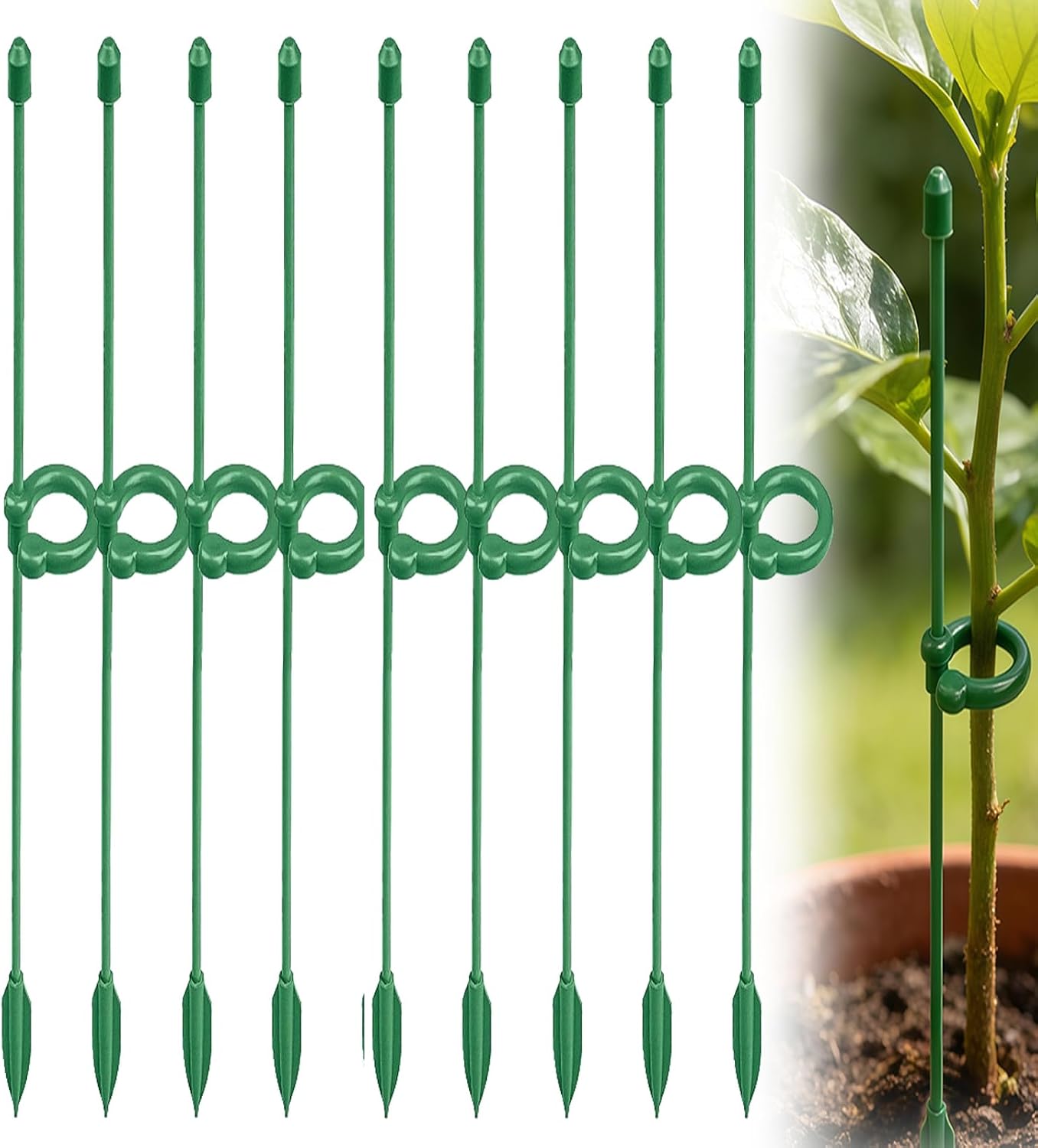 5 Pack Stackable Monstera Plant Support, Garden Plant Stakes for Indoor and Outdoor Plants, Climbing Plant Support Structures Plant Holder Stick Moss Pole for Support Tall Potted Plants (5 Pack)