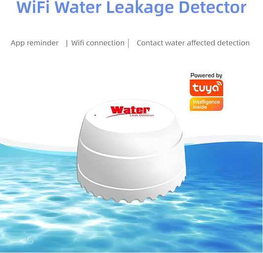Mengshen 4 Pack WiFi Water Leak Detector 100dB Alarm Place Anywhere Leak Sensor for Bathroom Kitchen Under Sink Battery Operated