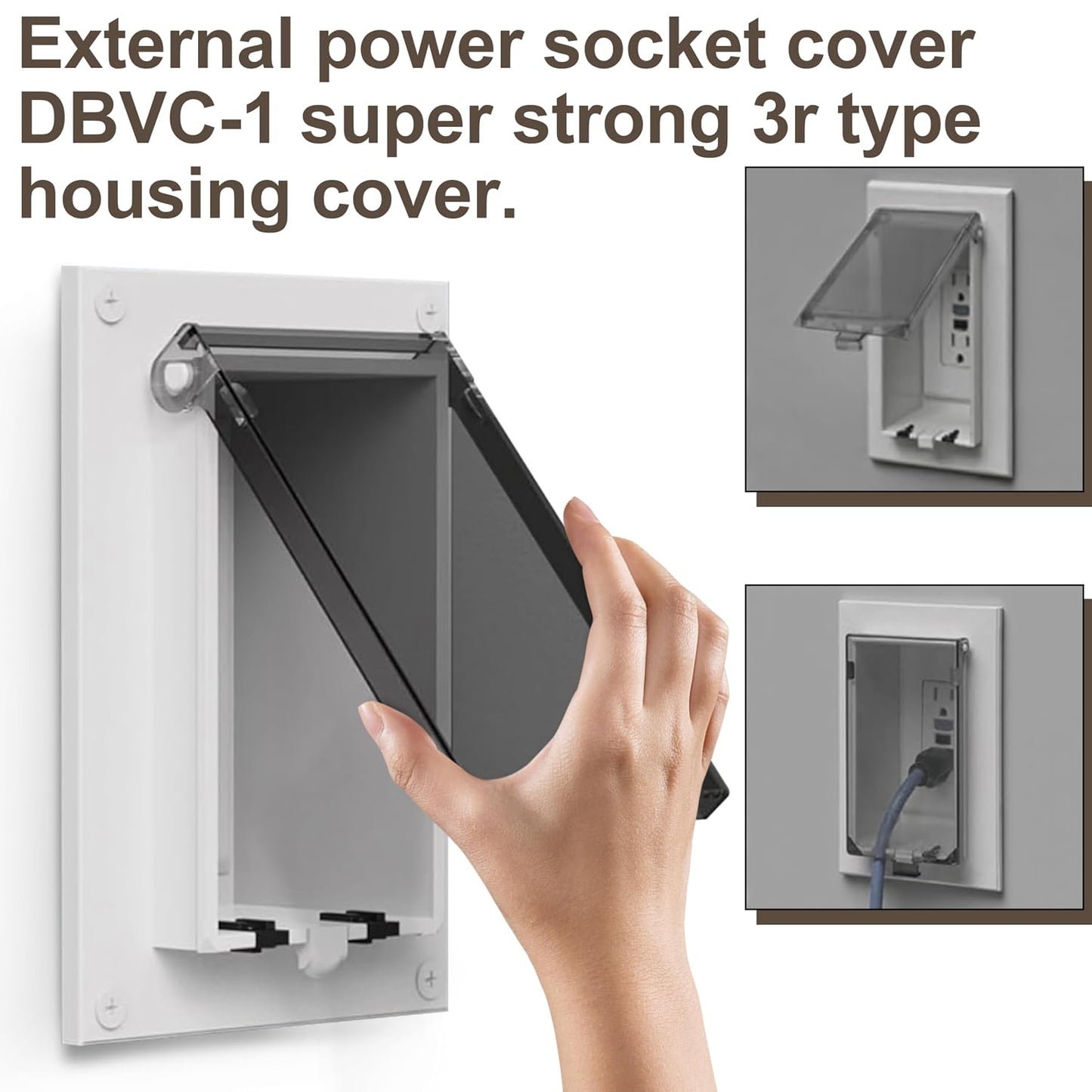 DBVC-1 Extra Duty 1-Gang Vertical Outdoor Outlet Cover for Arlington DBVR1C/DBVS1C/DBVM1C/60VC Electrical Box, Type 3r Enclosure Cover Clear 3-Pack