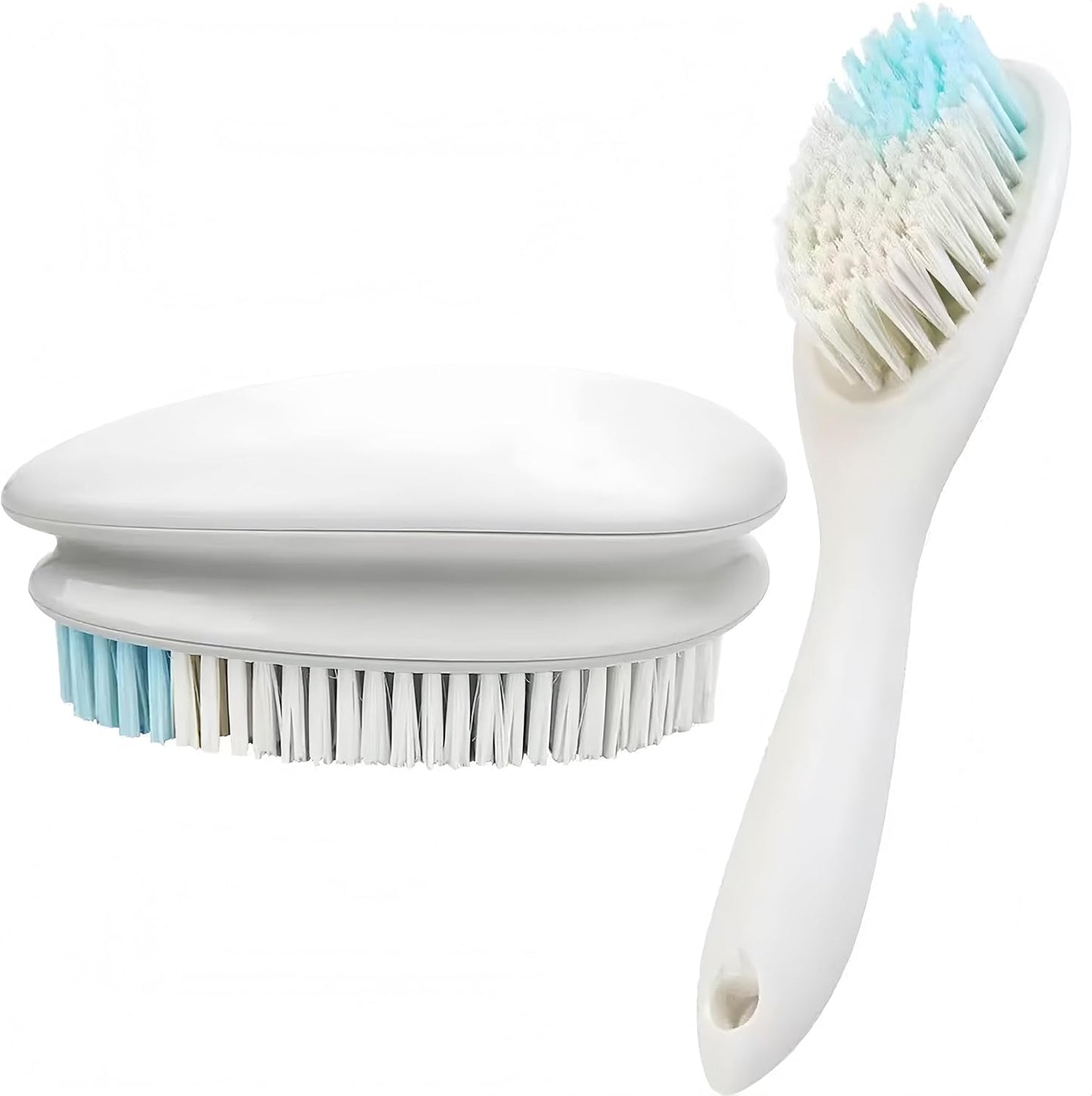 2 Pack Soft Bristle Cleaning Scrub Brush Laundry Brush Scrubber Brush for Clothes, Carpet and Fabric Stain Removal, Scrubbing Brush with Ergonomic Handle (Blue)