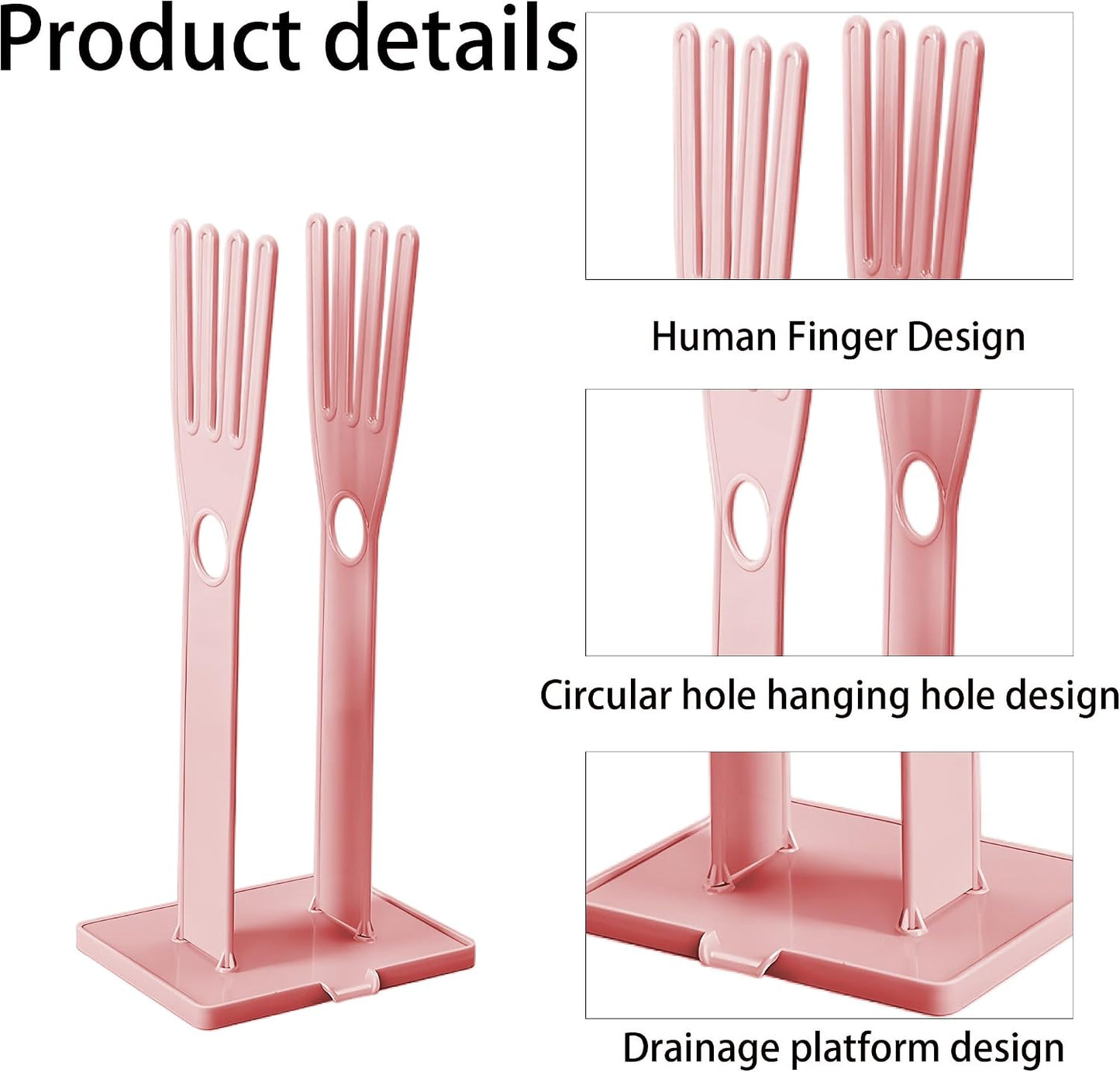 Kitchen Glove Holder Stand Dryer Rack Reusable Plastic Mitten Drying Organizer for Dishwashing Rubber Gloves Towel Storage Sink Holder Multi-Functional Cleaning Tool, Blue