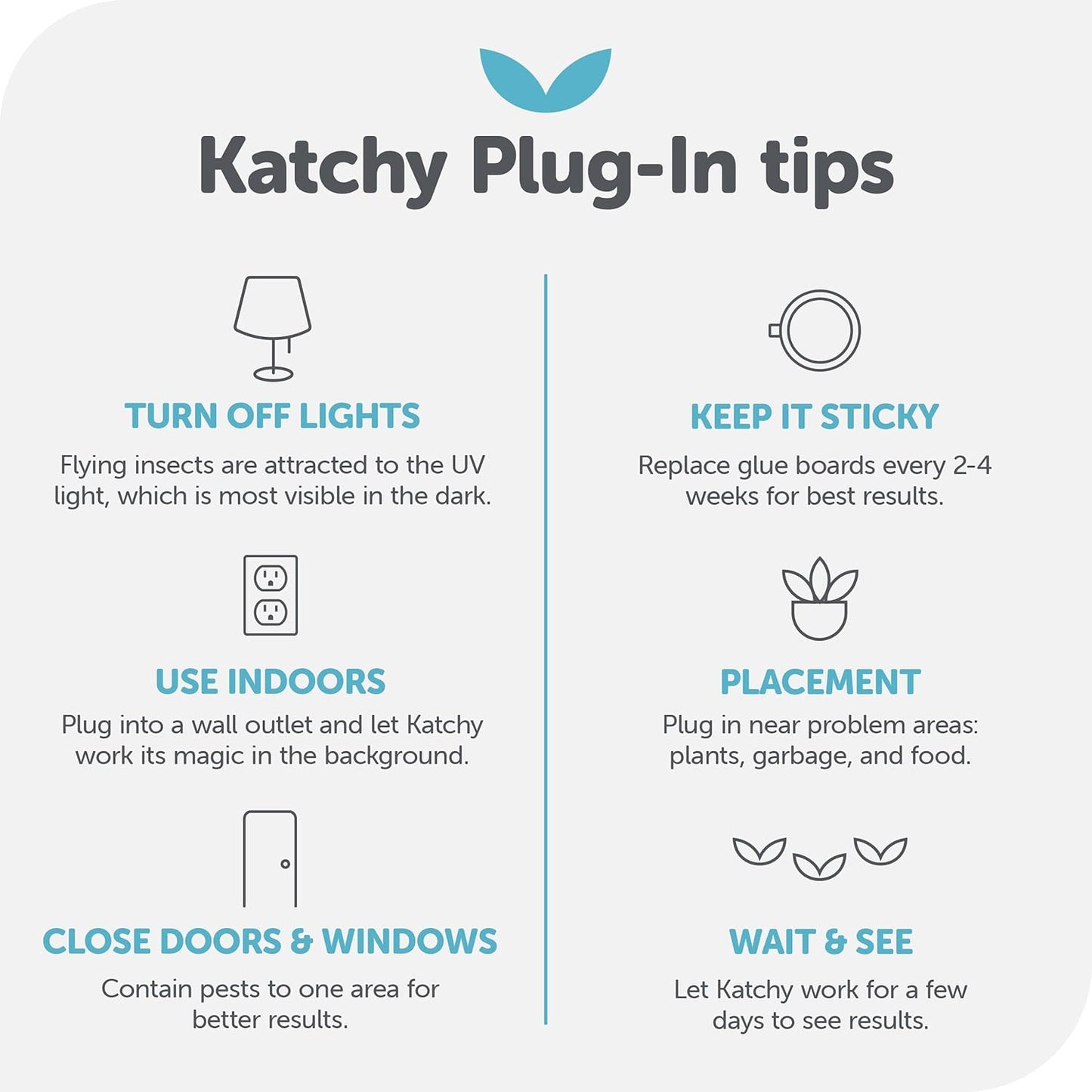 The Original Katchy Indoor Insect Trap - Fan Powered with UV Light - Fruit Fly Traps for Indoors - for Fruit Flies, Gnats, Mosquitoes, Moths (Black)