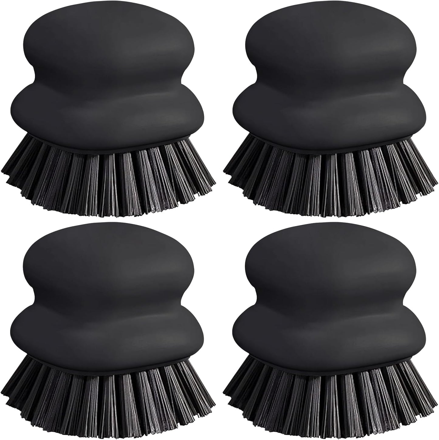 Dish Brush with Handle, Kitchen Scrub Brushes for Cleaning, Dish Scrubber with Nylon bristles for Sink, Pots, Pans(1Pack Black Nylon bristles)